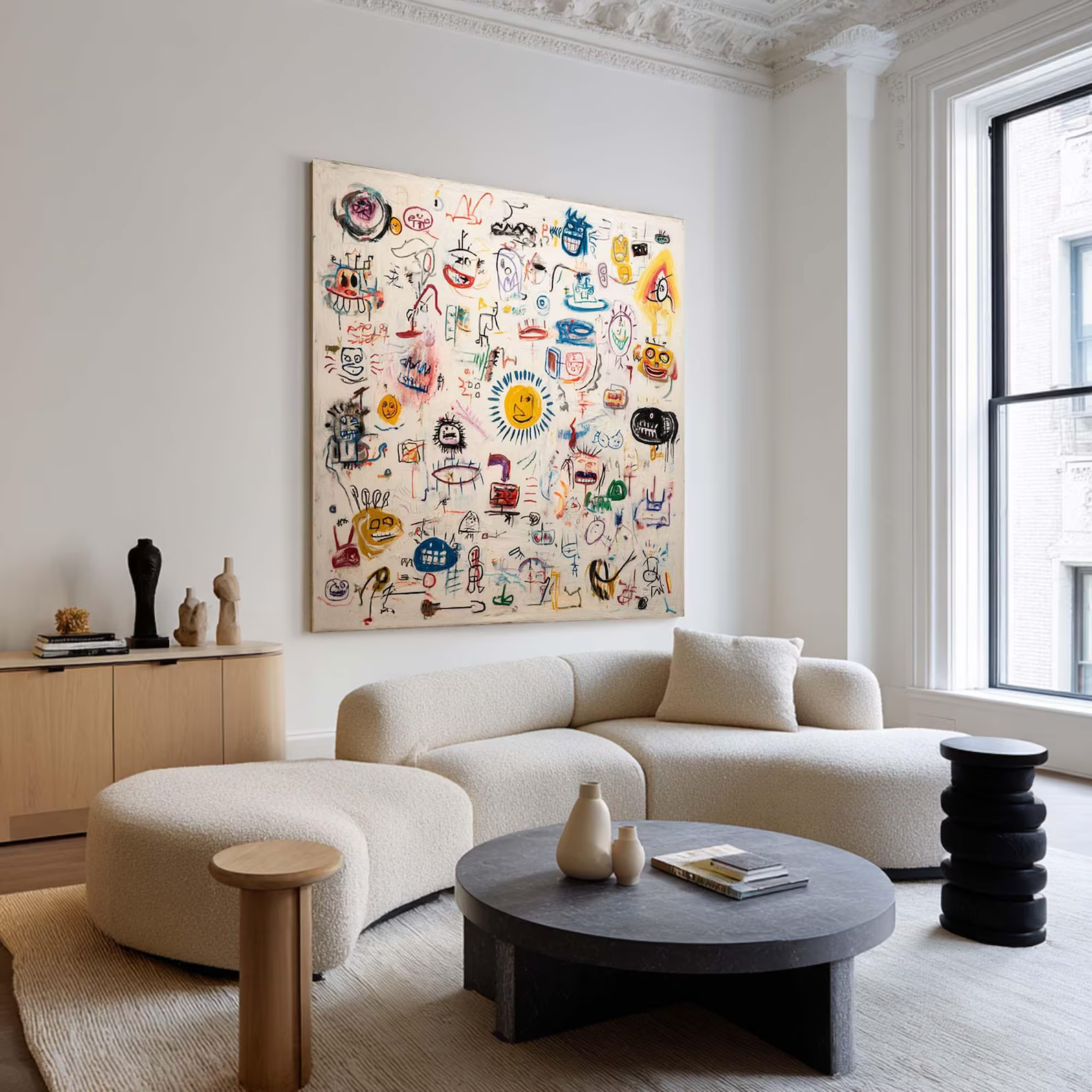 Abstract Character Graffiti Painting – Modern Doodle Wall Art Canvas#yy710007