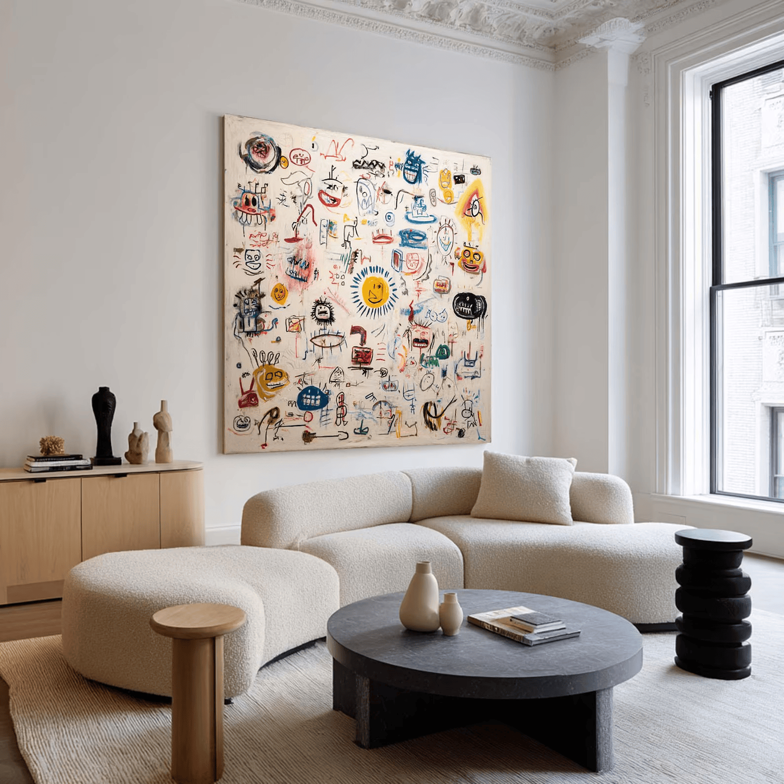 Abstract Character Graffiti Painting – Modern Doodle Wall Art Canvas#yy710007