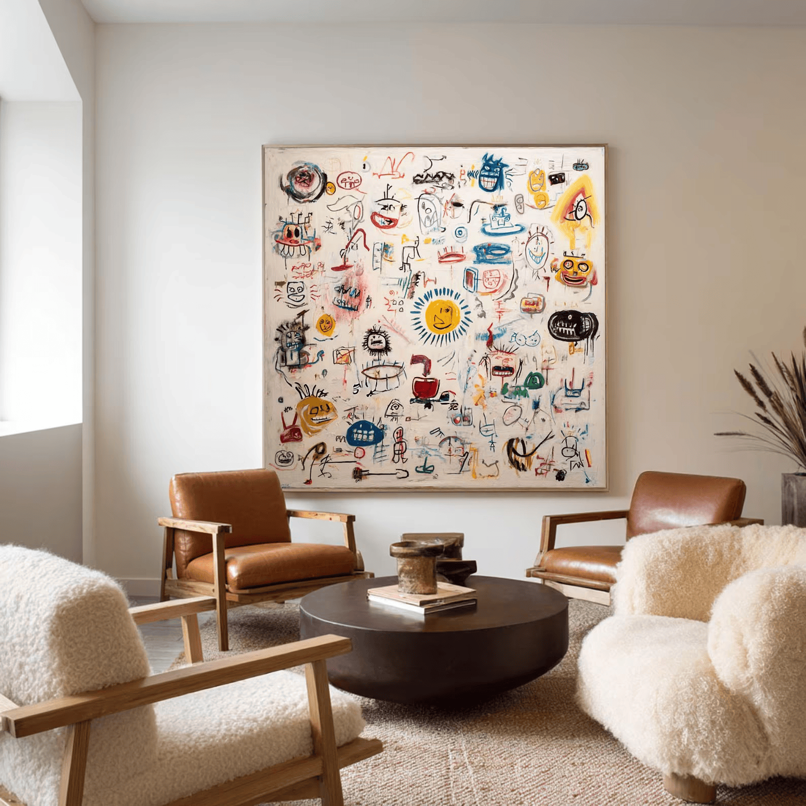 Abstract Character Graffiti Painting – Modern Doodle Wall Art Canvas#yy710007