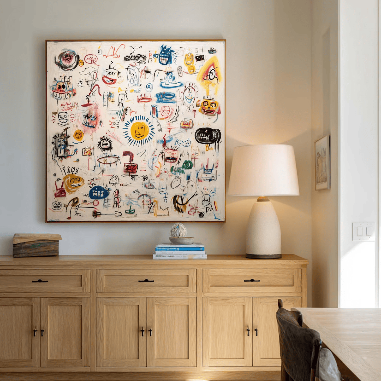 Abstract Character Graffiti Painting – Modern Doodle Wall Art Canvas#yy710007