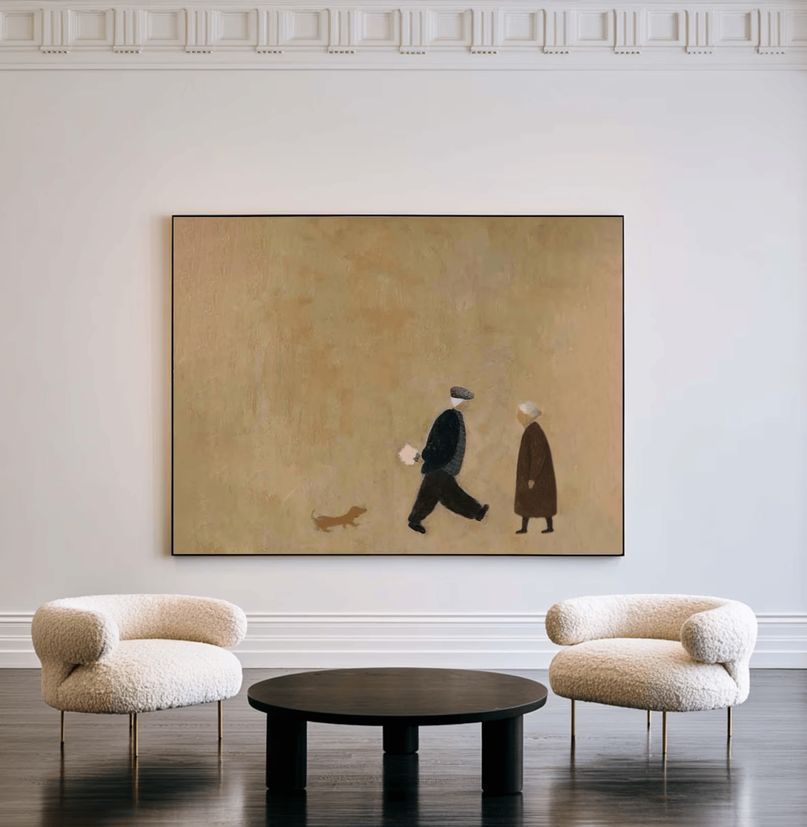 Minimalist Couple Painting – Modern Figurative Wall Art#yy710051