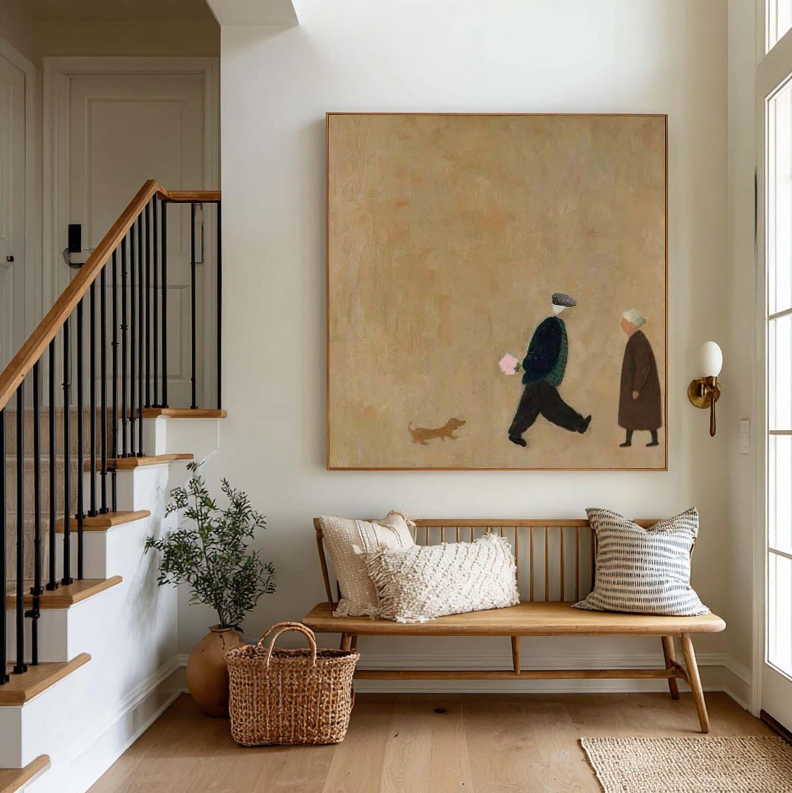Minimalist Couple Painting – Modern Figurative Wall Art#yy710051