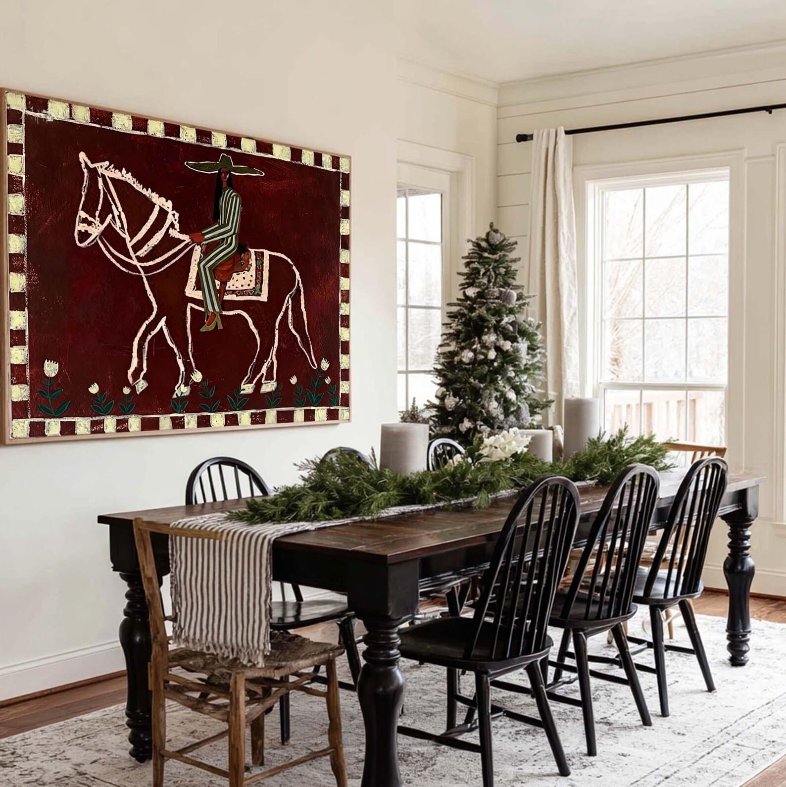 Mexican Horse Rider Painting – Western Folk Wall Art#yy710053