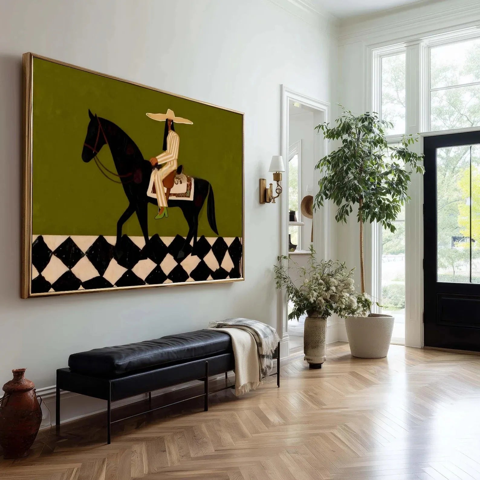 Cowboy Horse Painting – Western Folk Wall Art#yy710055