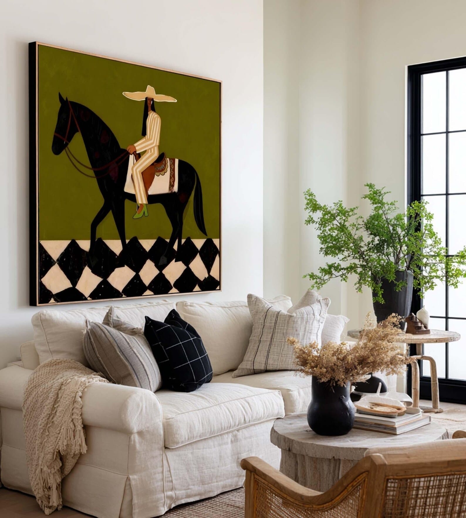 Cowboy Horse Painting – Western Folk Wall Art#yy710055