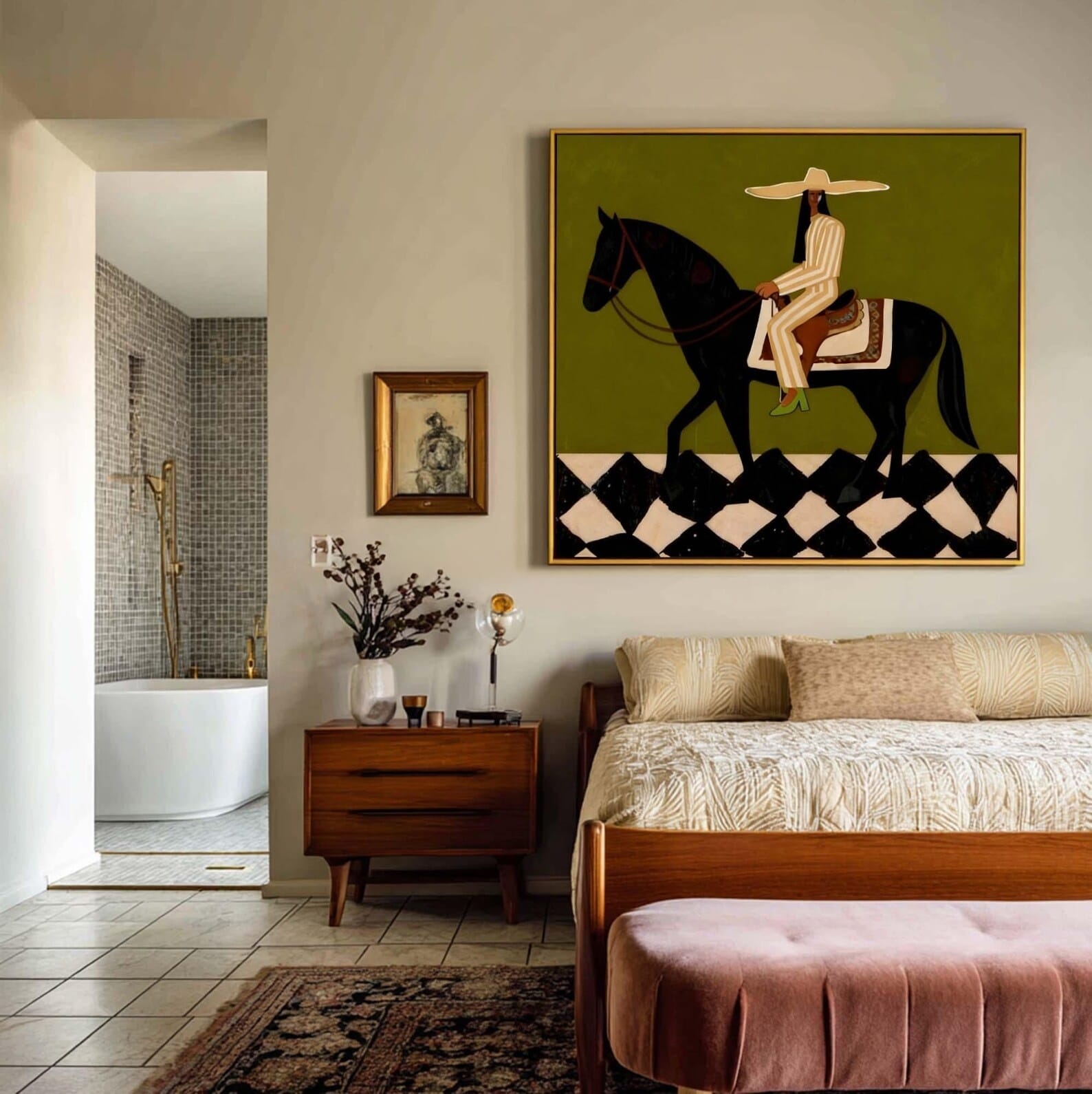 Cowboy Horse Painting – Western Folk Wall Art#yy710055