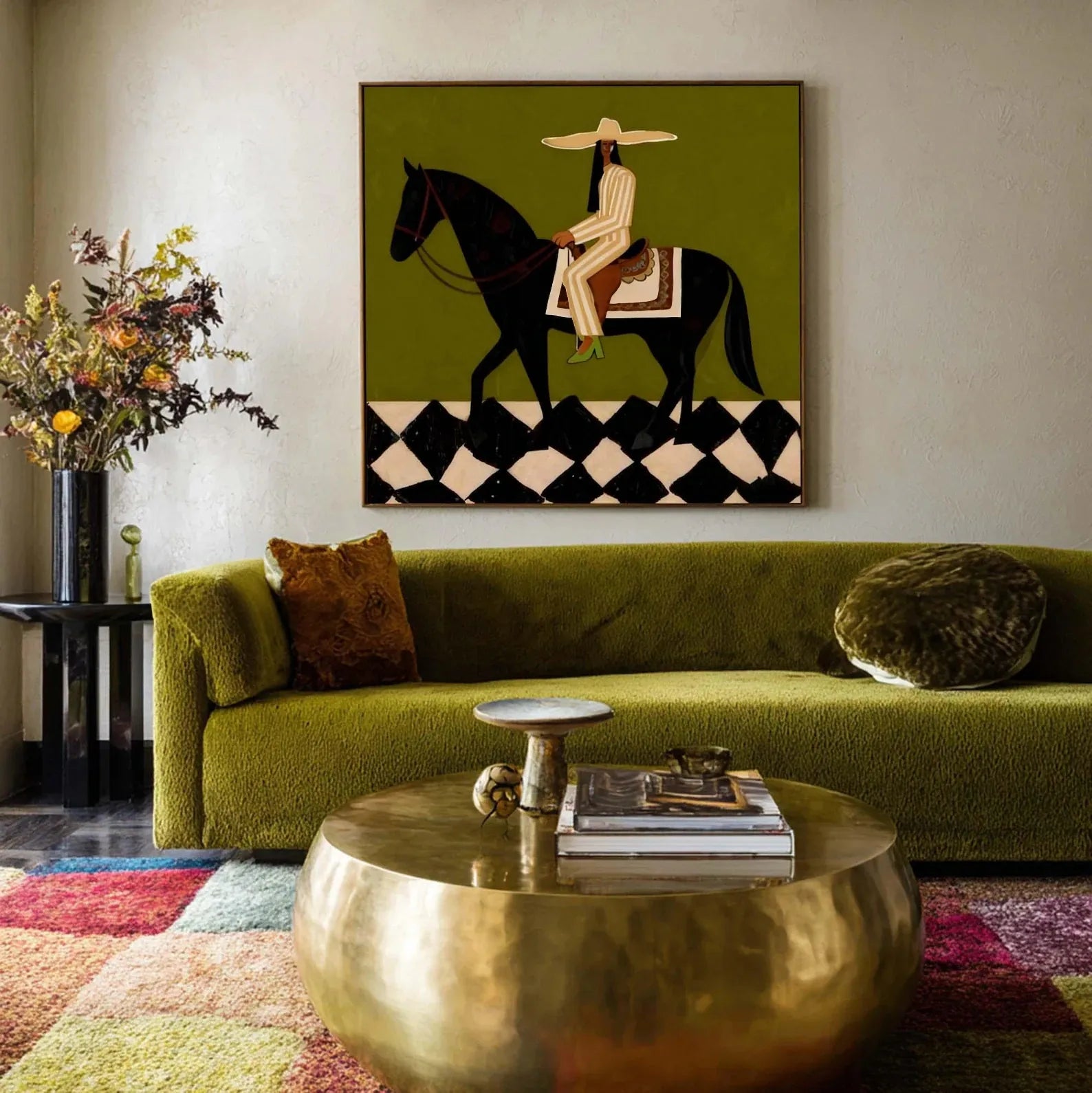 Cowboy Horse Painting – Western Folk Wall Art#yy710055