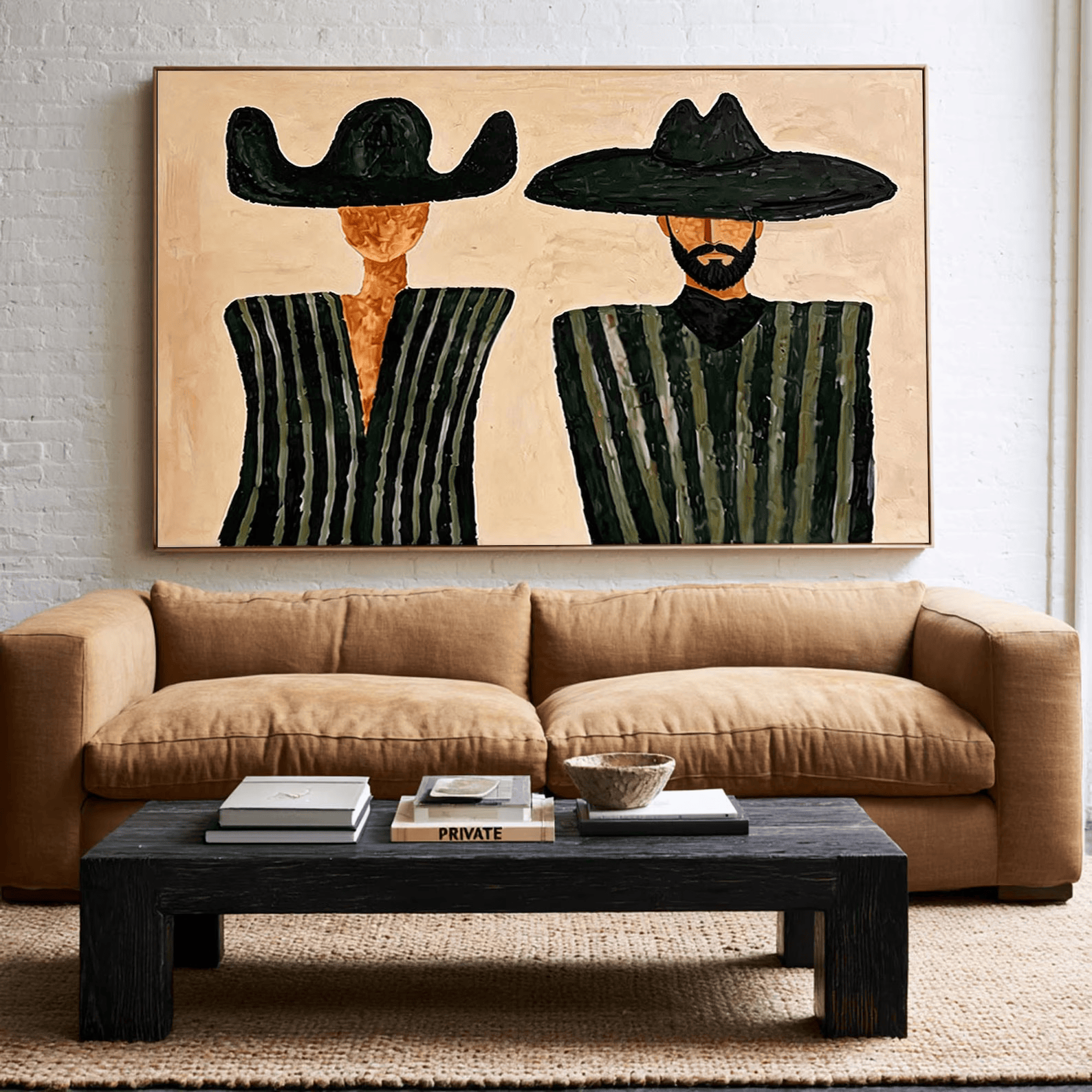 Mexican Folk Portrait Painting – Southwestern Wall Art#yy710059