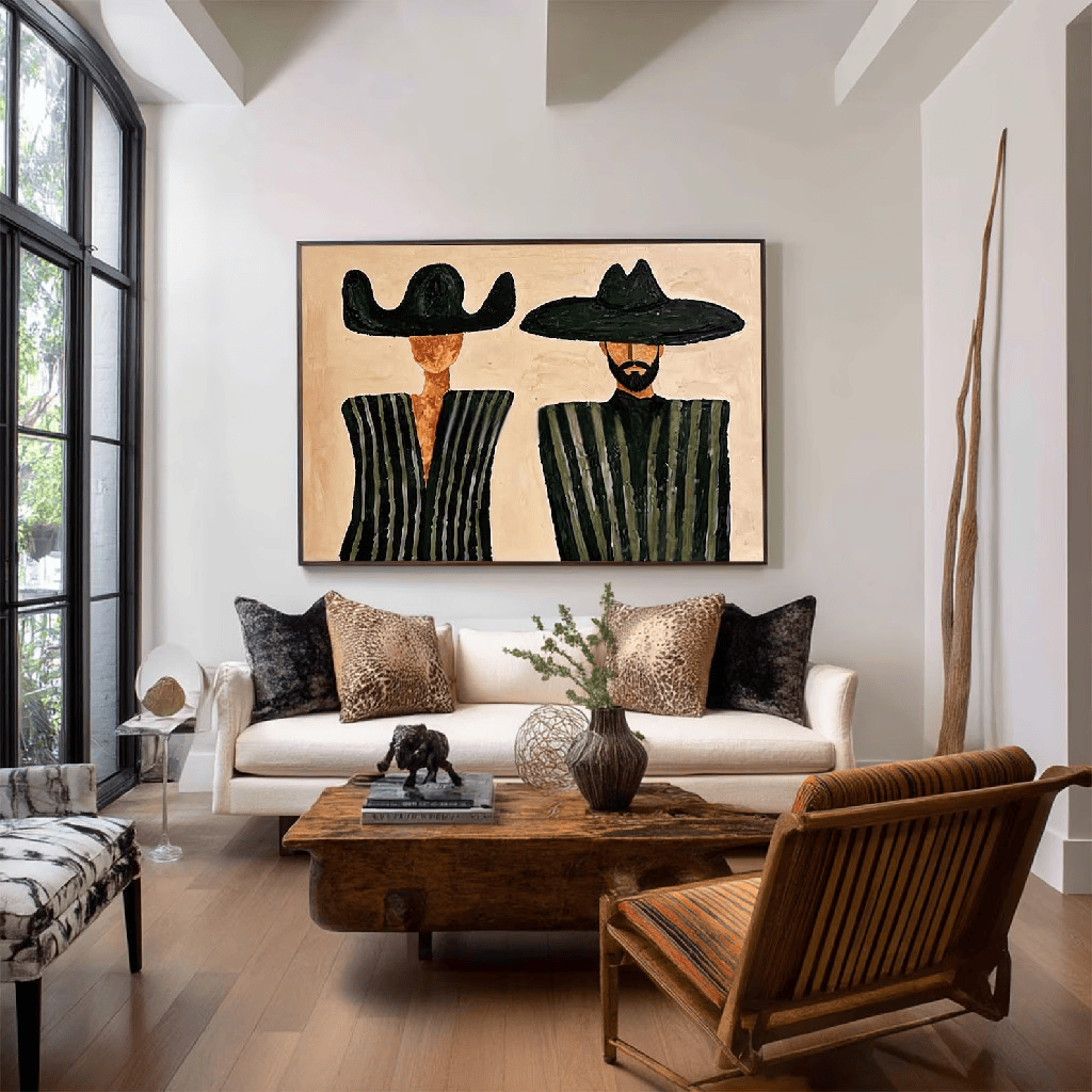 Mexican Folk Portrait Painting – Southwestern Wall Art#yy710059