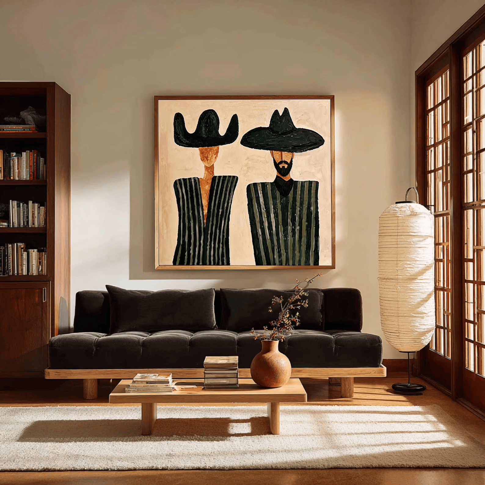 Mexican Folk Portrait Painting – Southwestern Wall Art#yy710059