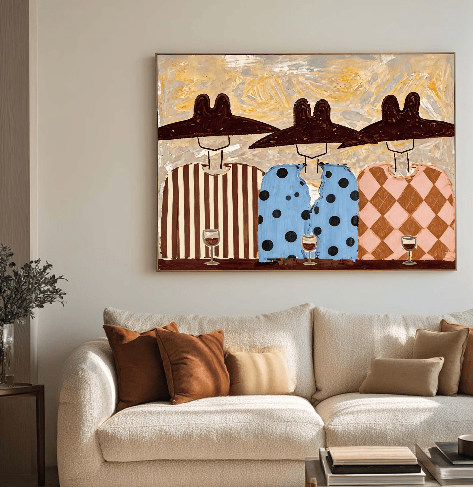 Mexican Folk Portrait Painting – Colorful Cultural Wall Art#yy710060