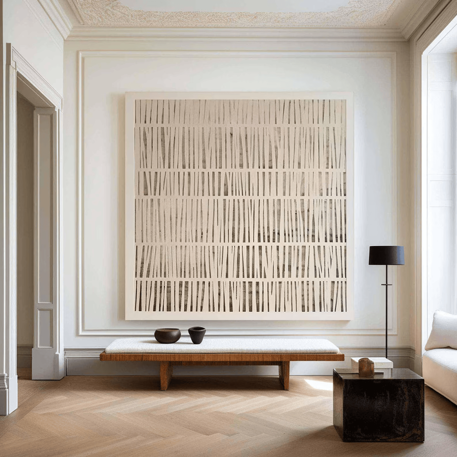 Minimalist Line Painting – Neutral Abstract Wall Art#yy710064