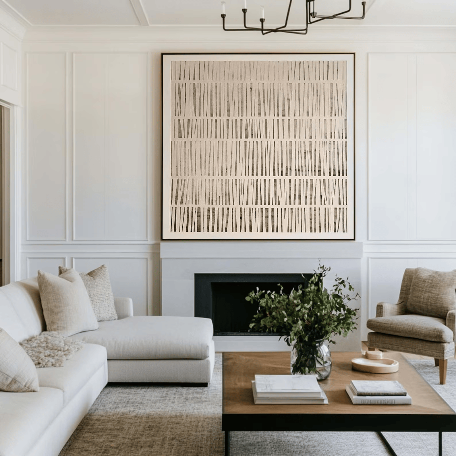 Minimalist Line Painting – Neutral Abstract Wall Art#yy710064