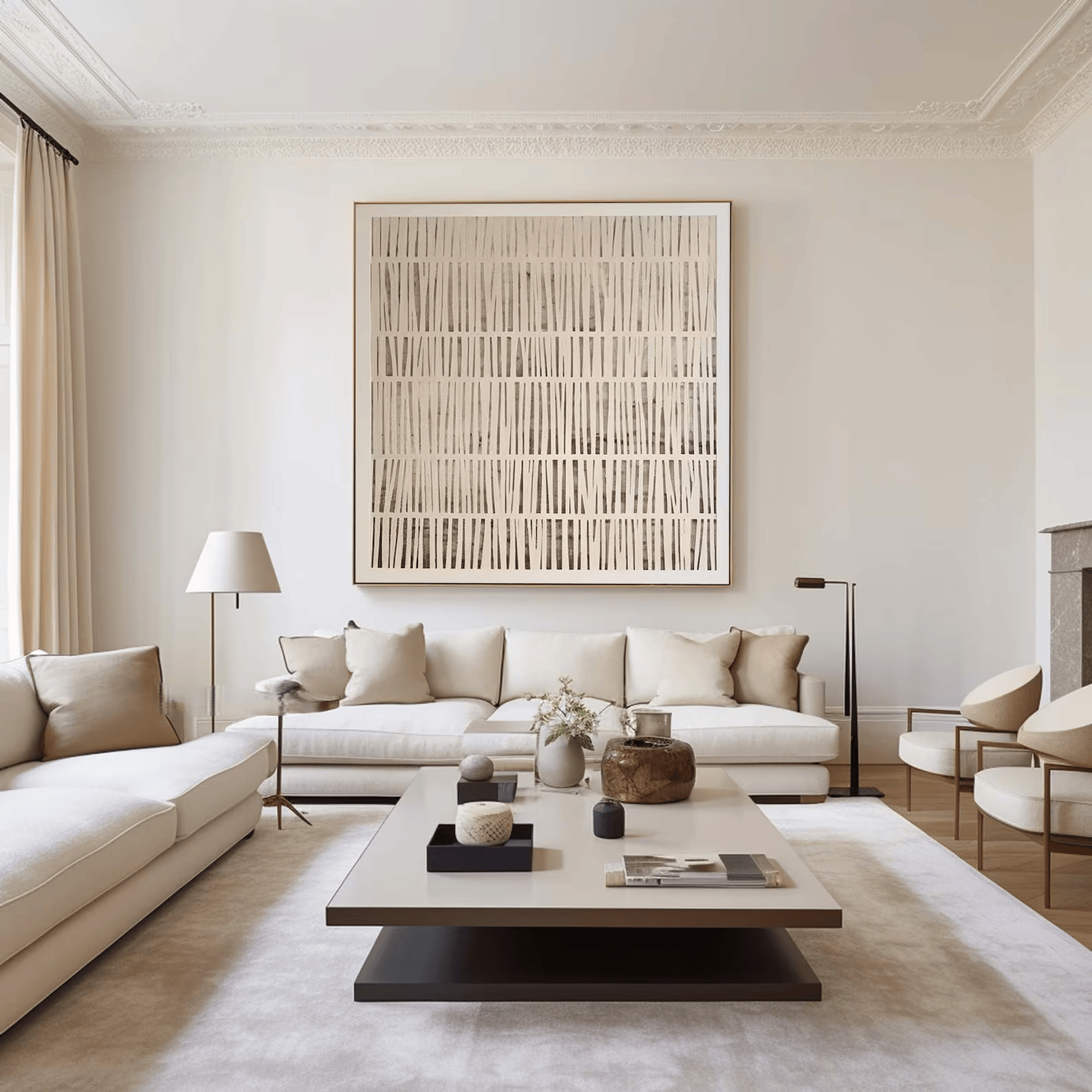 Minimalist Line Painting – Neutral Abstract Wall Art#yy710064