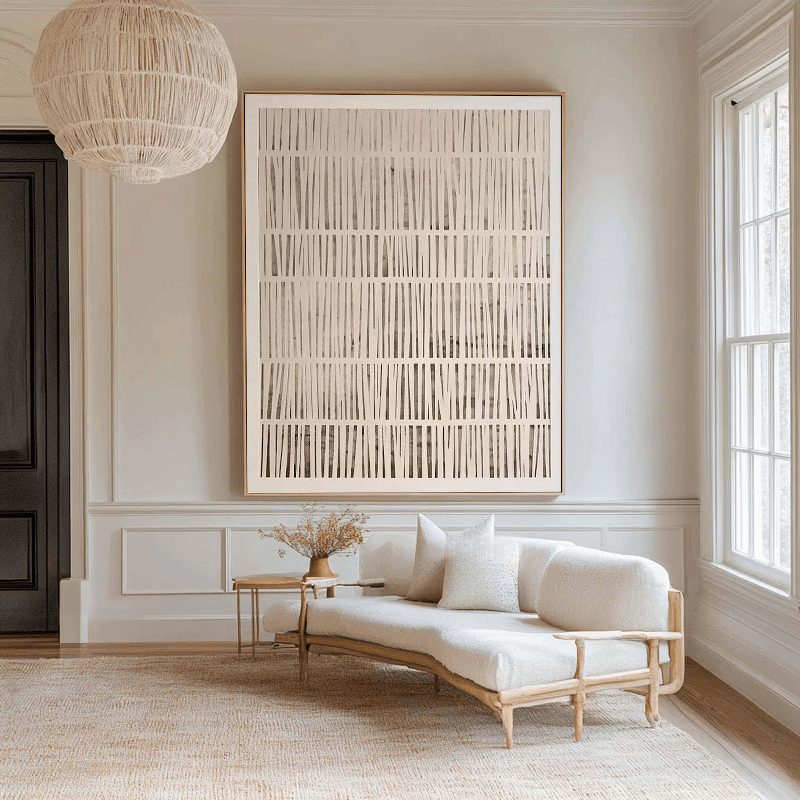 Minimalist Line Painting – Neutral Abstract Wall Art#yy710064