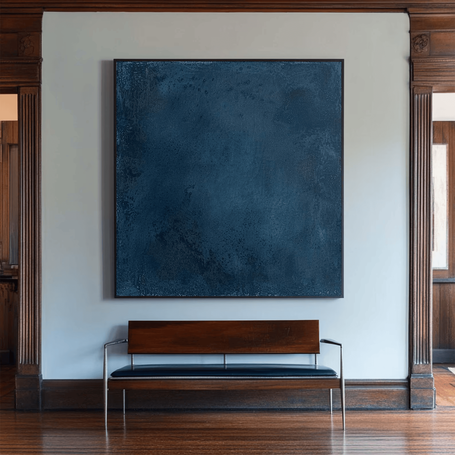 Deep Blue Abstract Painting – Textured Modern Wall Art#yy710066