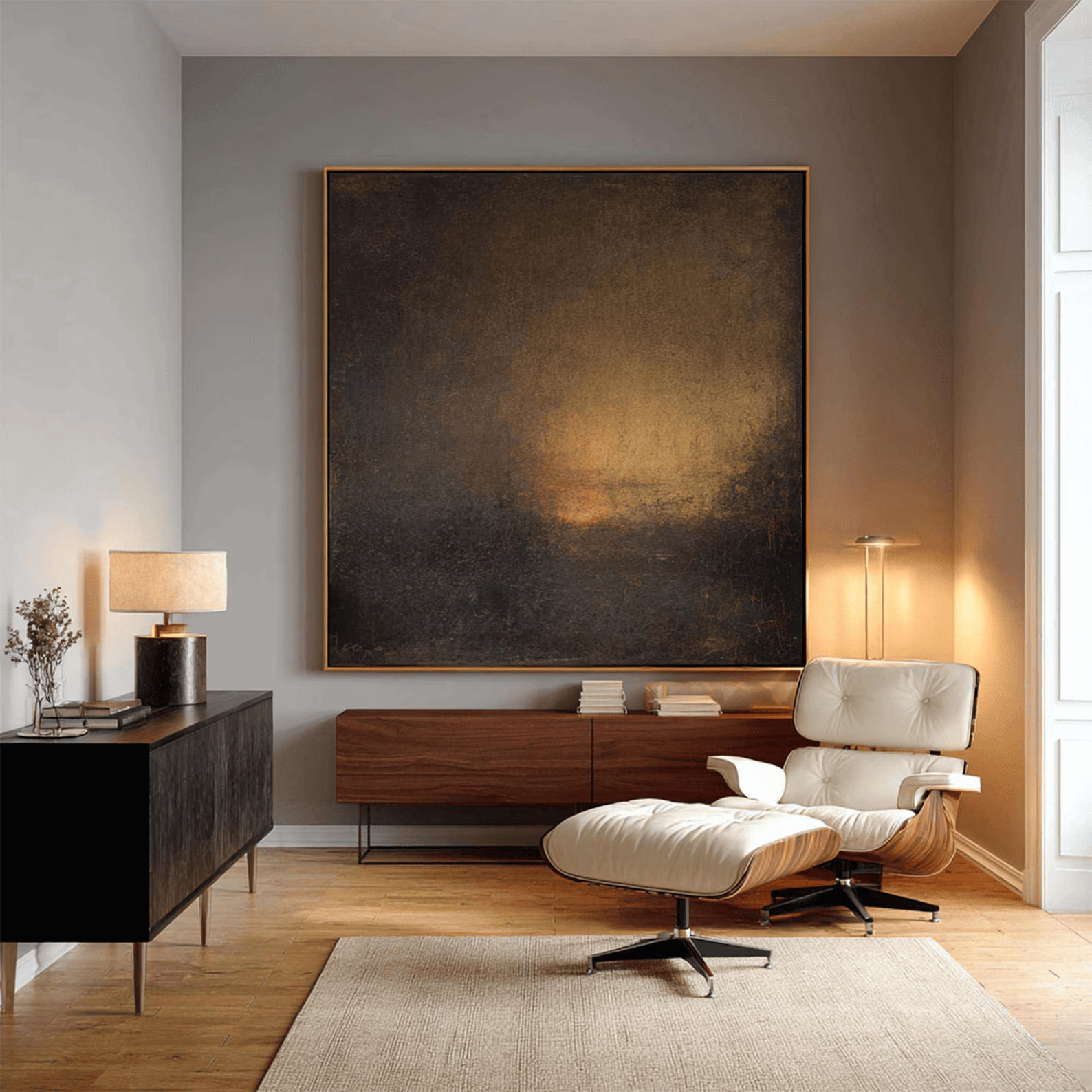 Wabi Sabi Dark Brown Abstract Painting – Moody Textured Wall Art#yy710067