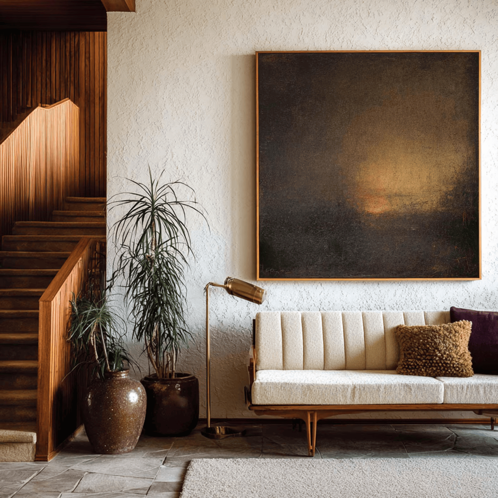 Dark Brown Abstract Painting – Moody Textured Wall Art#yy710067
