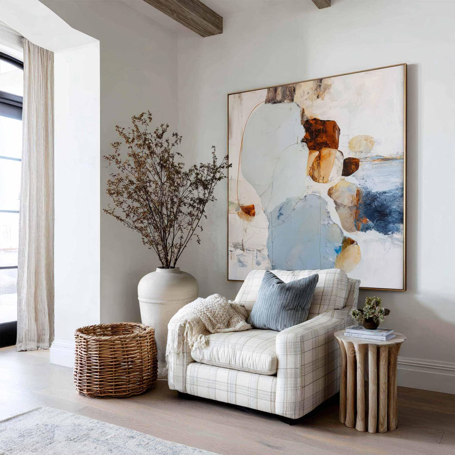 Neutral Abstract Painting – Organic Modern Textured Wall Art#yy710068