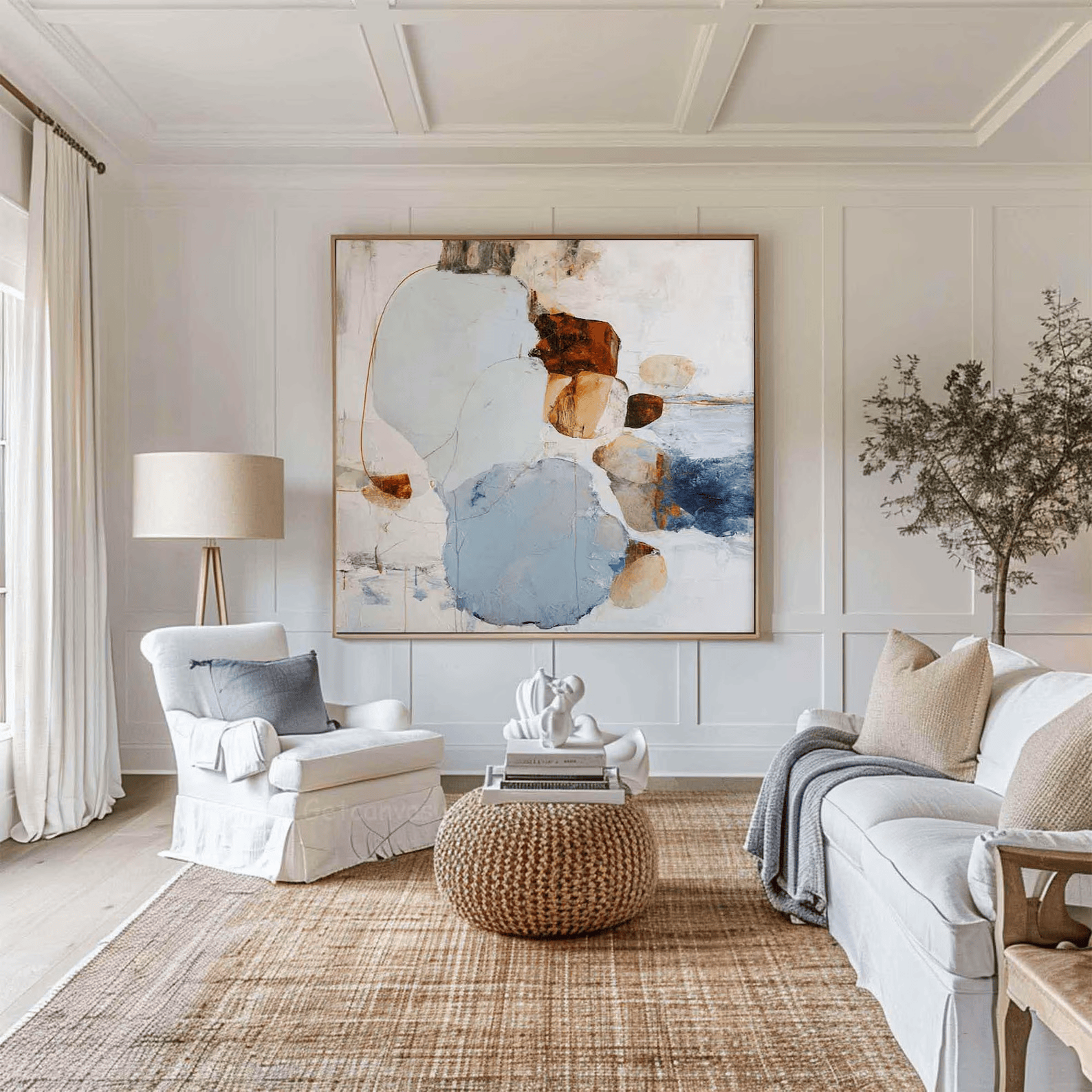 Neutral Abstract Painting – Organic Modern Textured Wall Art#yy710068