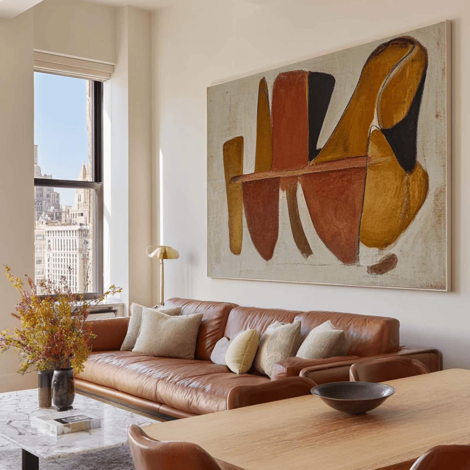Terracotta Abstract Painting – Organic Modern Wall Art#yy710069