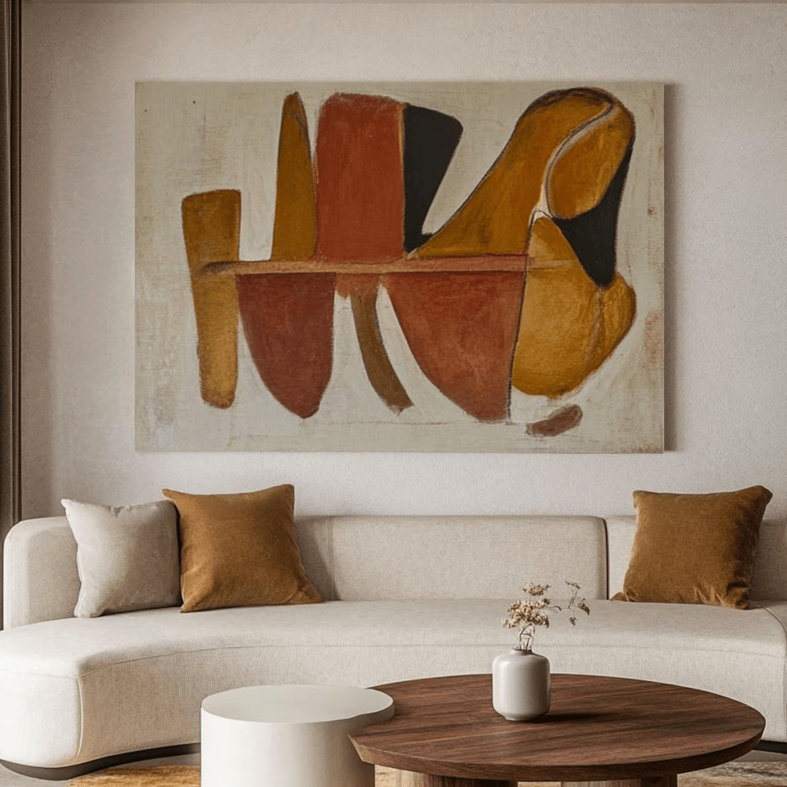 Terracotta Abstract Painting – Organic Modern Wall Art#yy710069
