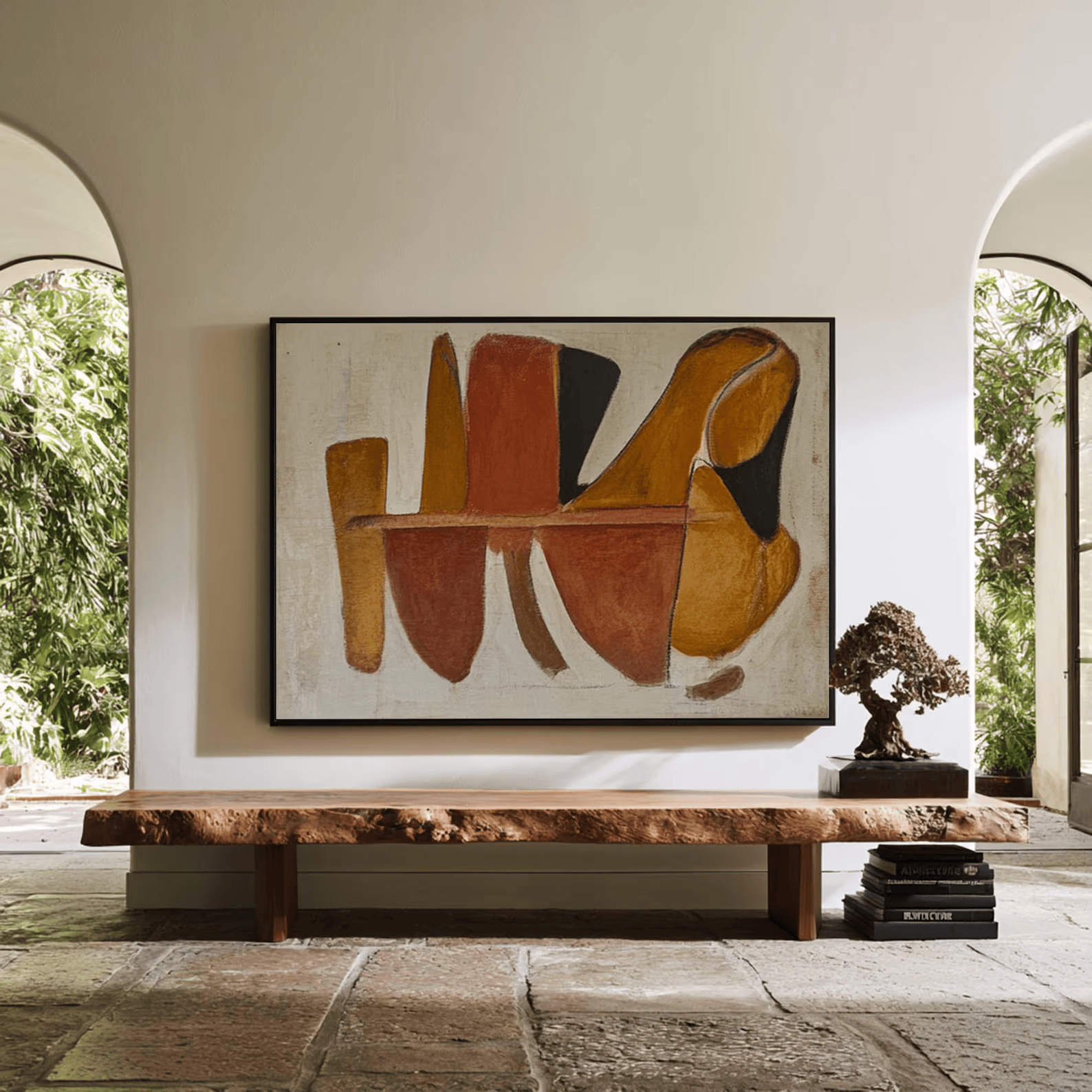 Terracotta Abstract Painting – Organic Modern Wall Art#yy710069