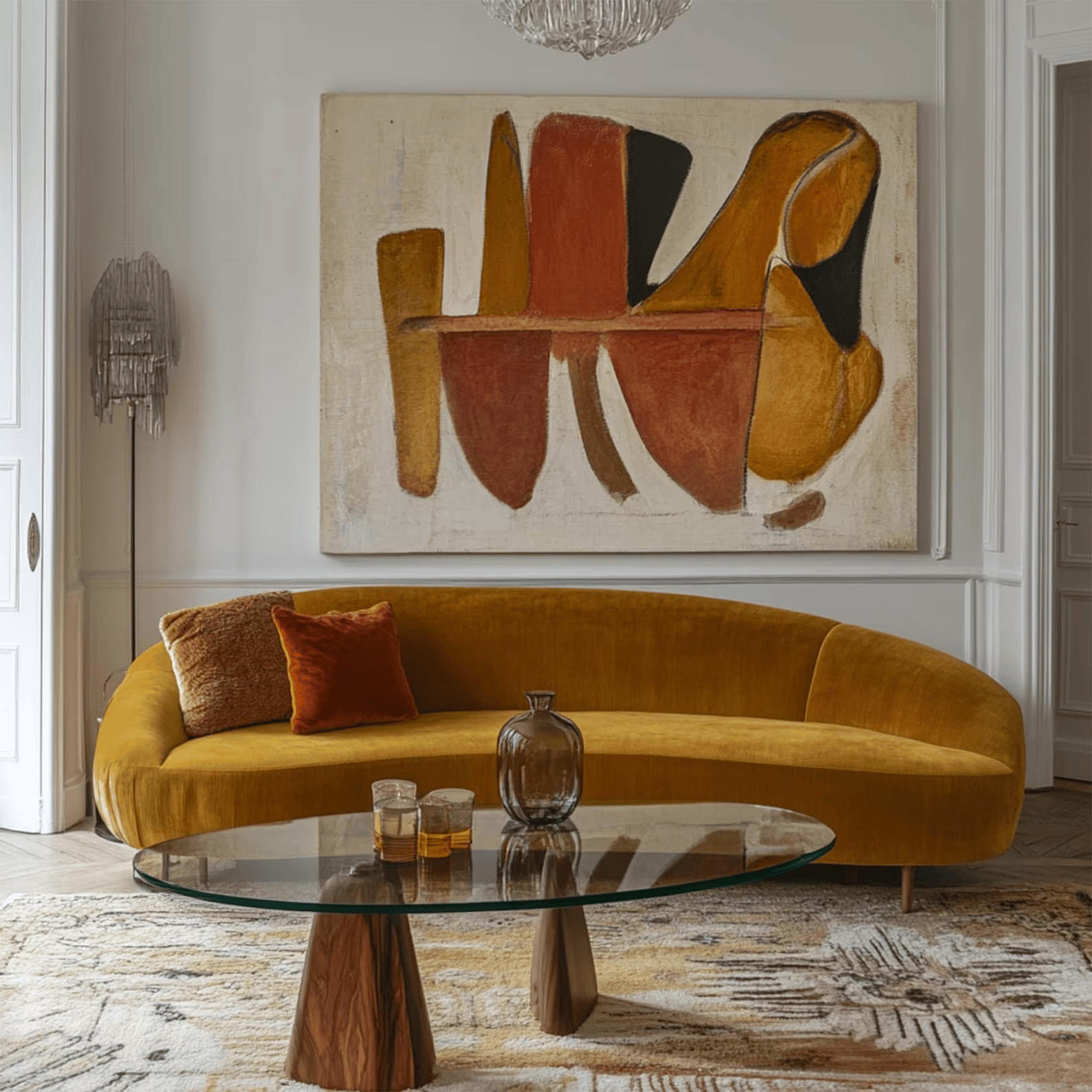 Terracotta Abstract Painting – Organic Modern Wall Art#yy710069