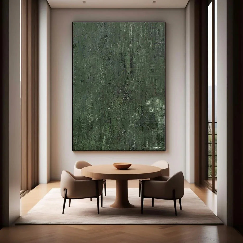 Forest Depths - Abstract Deep Green Texture Oil Painting Wall Art - artextured