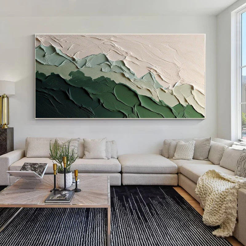 Silent Terrain – Large Horizontal Textured Abstract Wall Art#AB14131