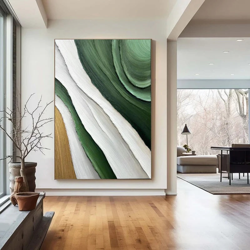 Vertical Textured Abstract Wall Art with Layered Flow – Layered Passage#AB14132