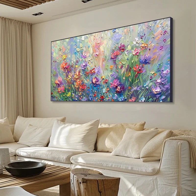 Textured Floral Abstract Wall Art – Handcrafted Modern Canvas#AB14133