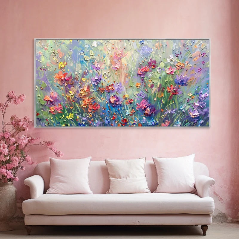 Textured Floral Abstract Wall Art – Handcrafted Modern Canvas#AB14133