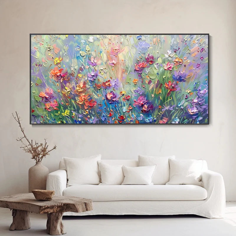 Textured Floral Abstract Wall Art – Handcrafted Modern Canvas#AB14133