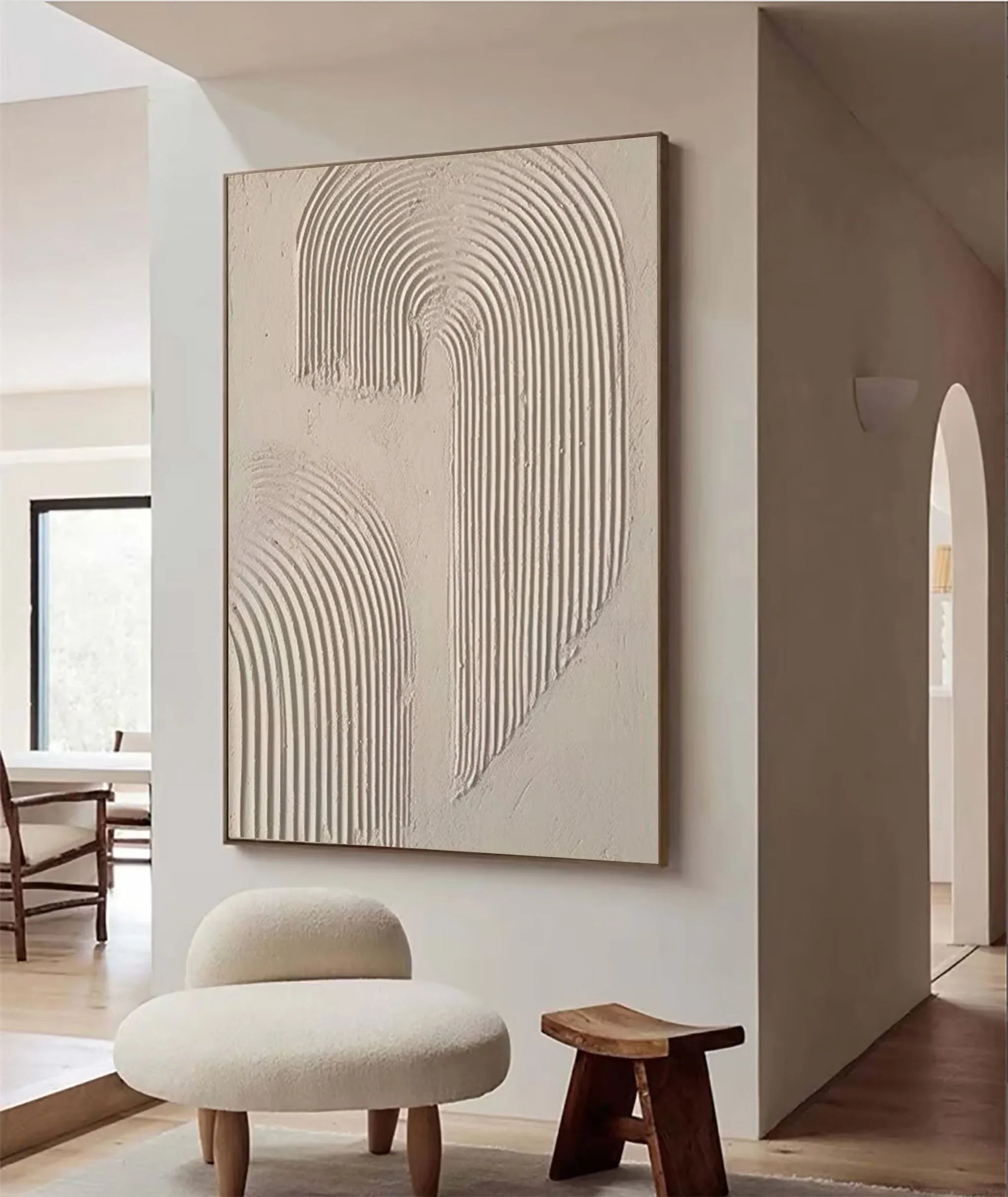 Abstract Arc Texture-Minimalist Textured Wall Art with Flowing Arches - artextured