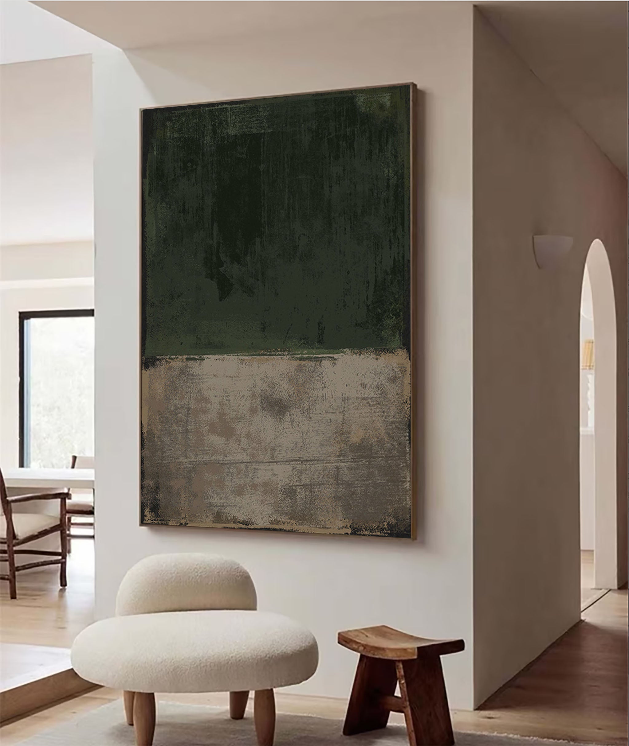 Echoes of Earth: Textured Abstract Minimalist Canvas