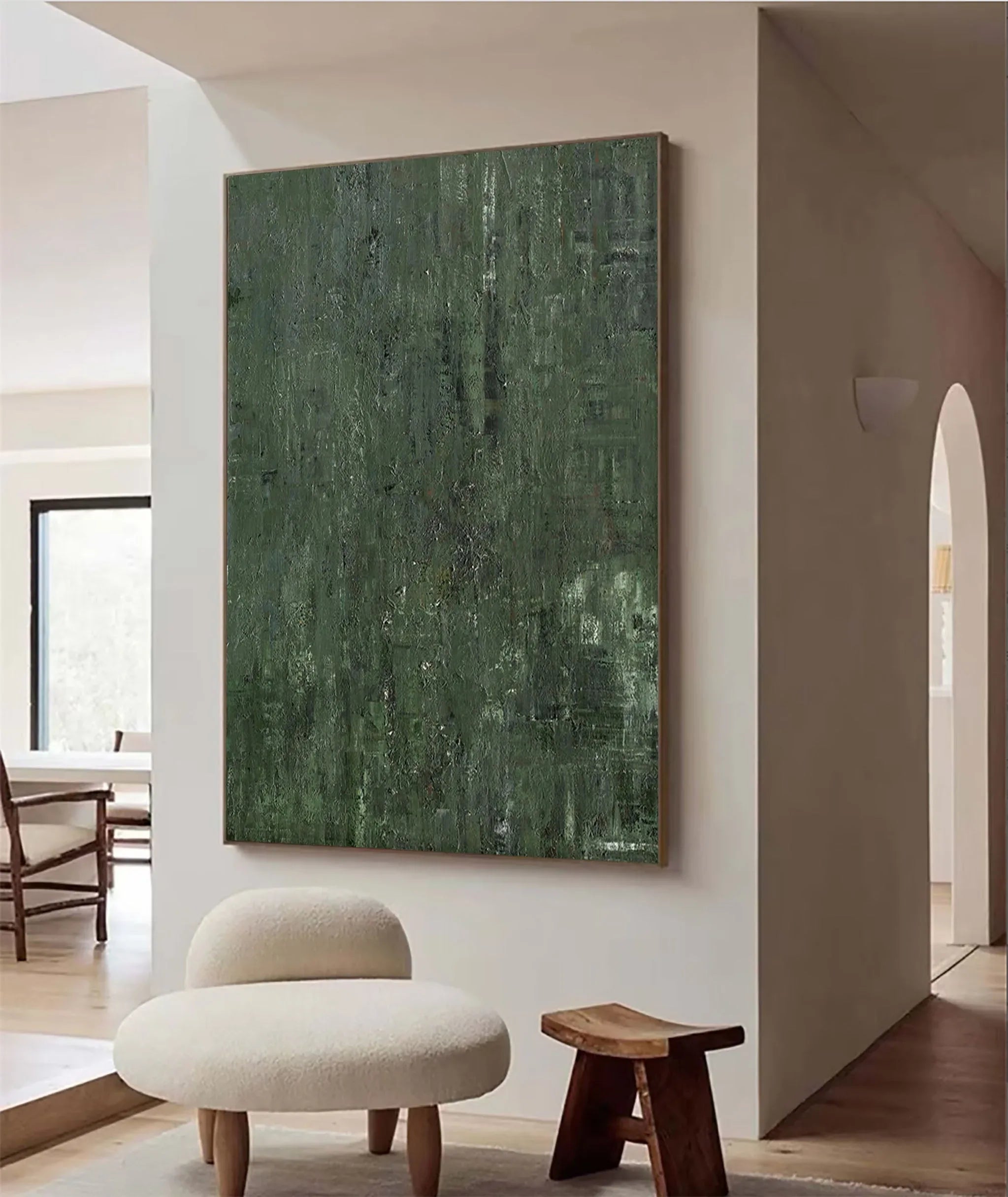 Forest Depths - Abstract Deep Green Texture Oil Painting Wall Art - artextured