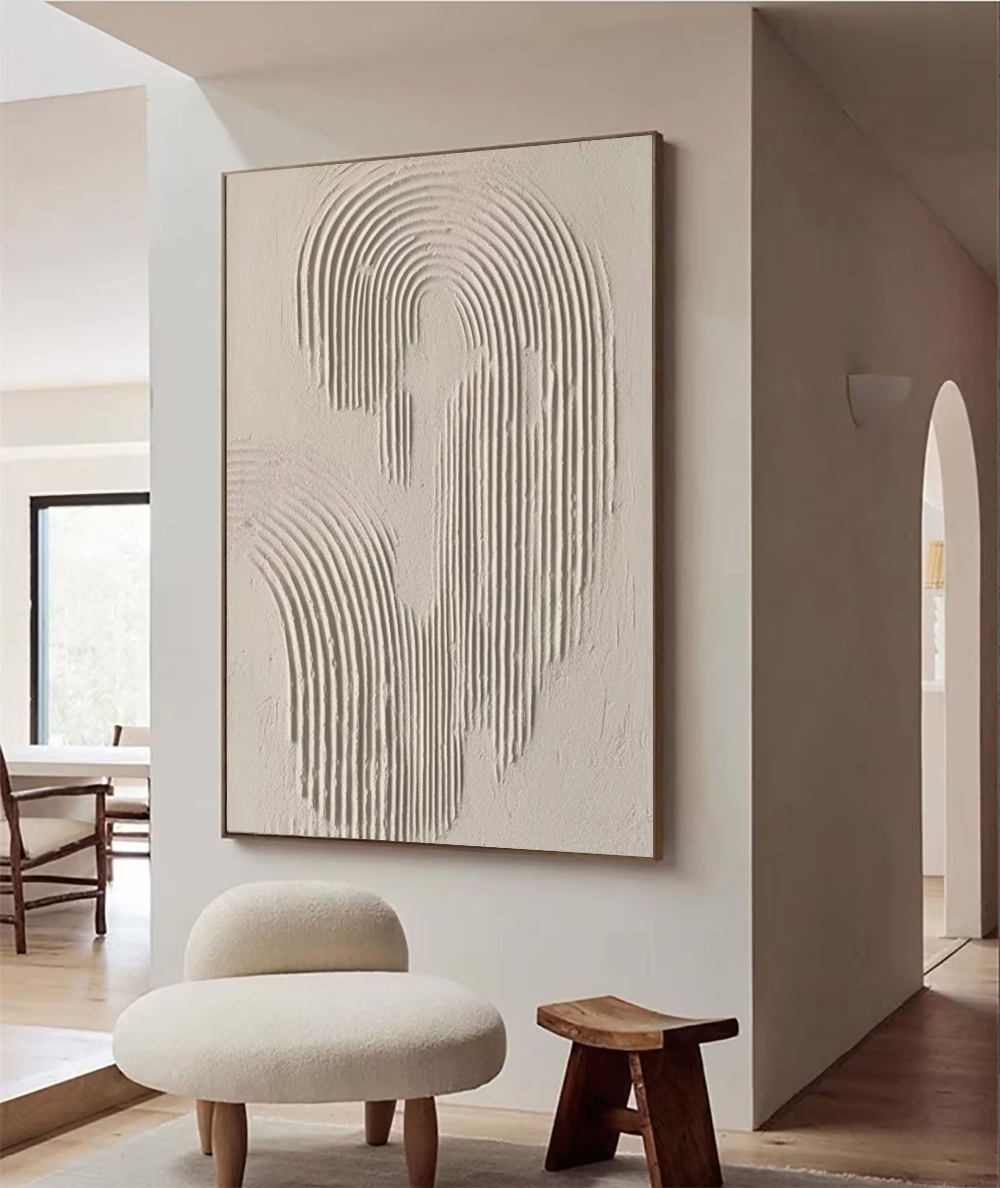 Rippled Elegance: Minimalist Textured Wall Art