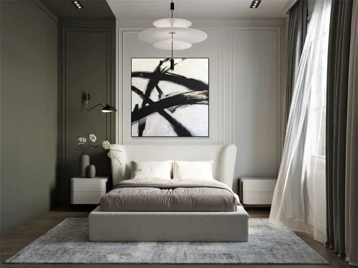 Simplicity in Lines-Minimalist Abstract Black and Gold Brushwork Dance Texture Wall Art - artextured