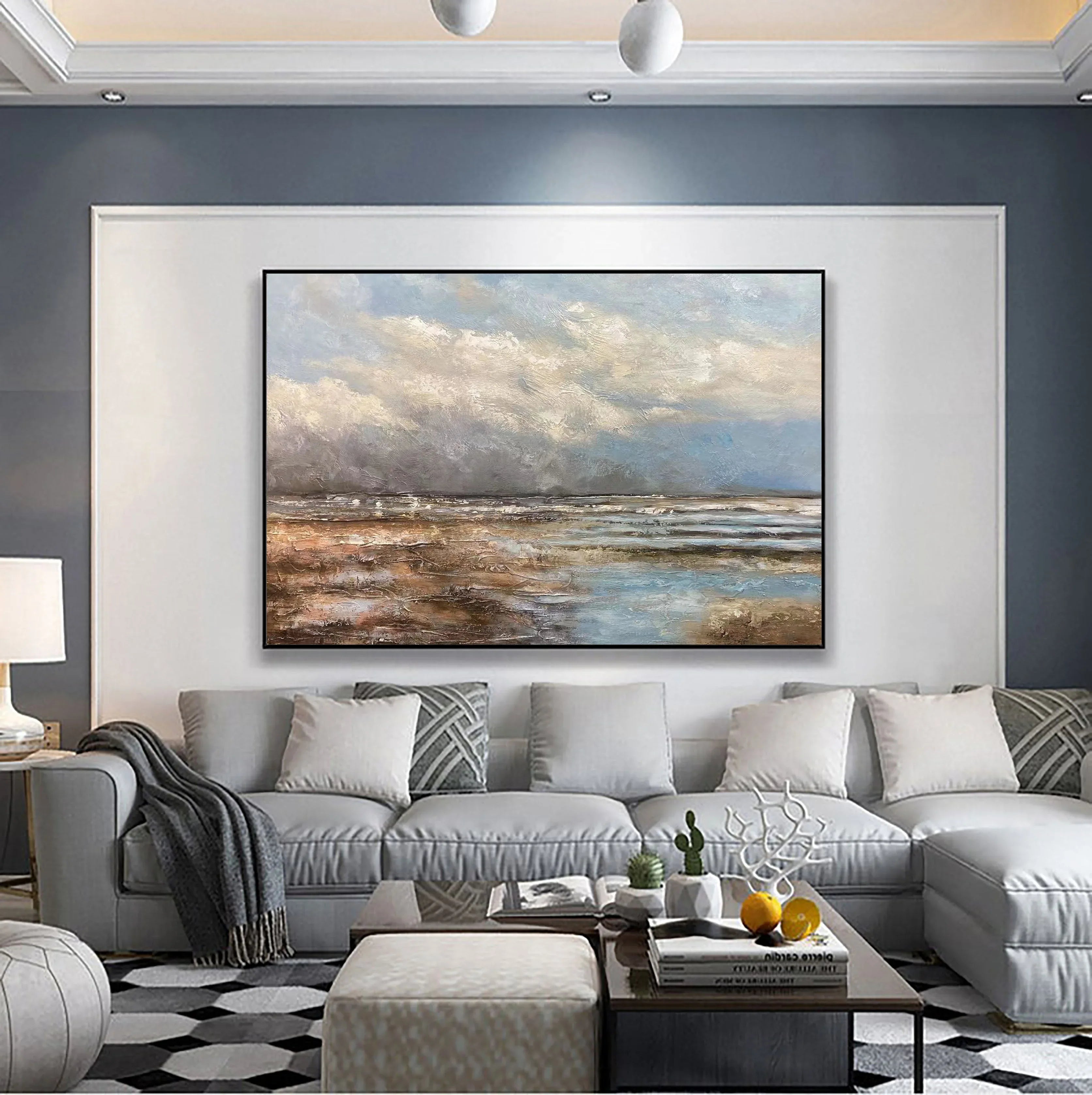 Twilight Reflections-Peaceful Lakeside Landscape Texture Oil Painting Wall Art - artextured