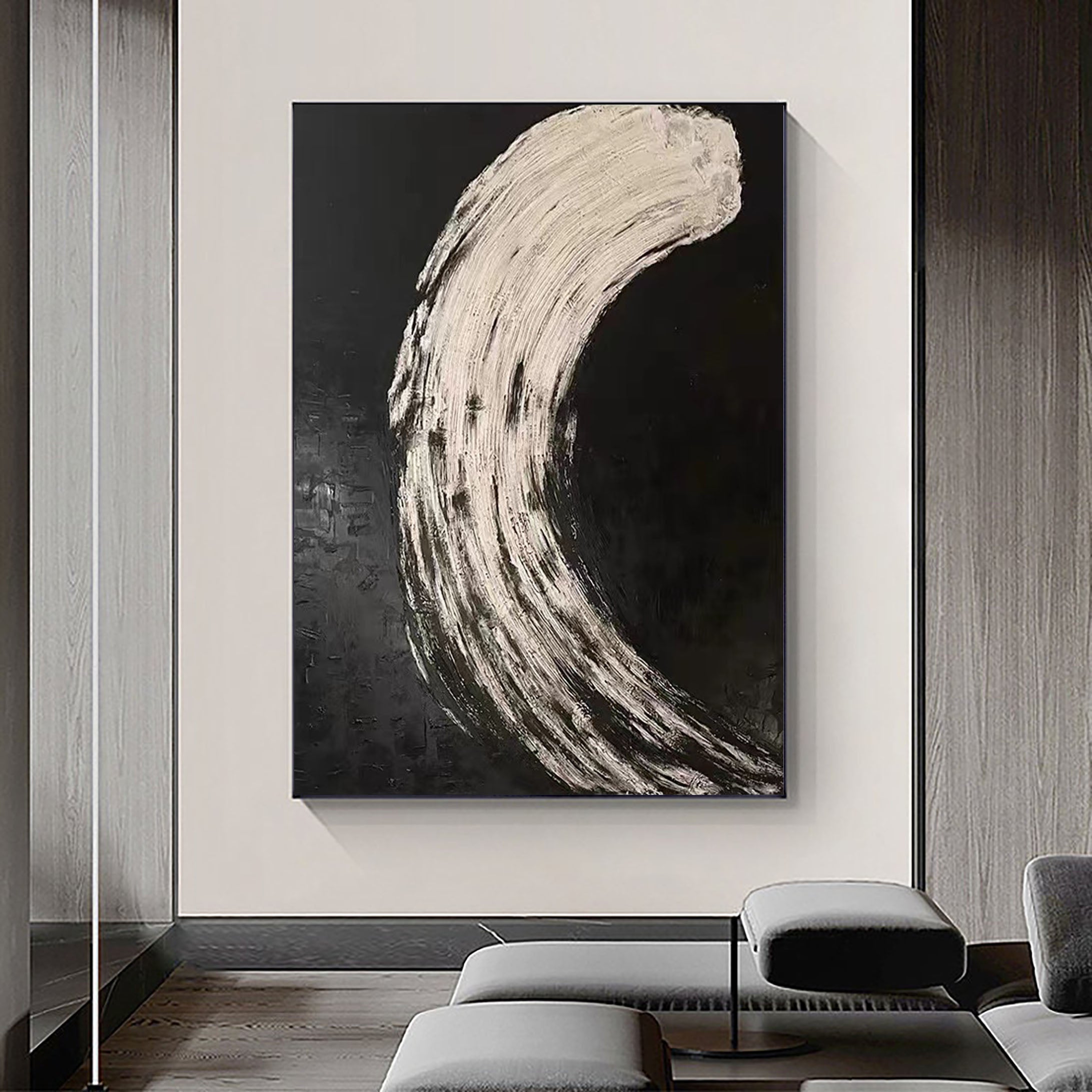 Eclipse Flow: Abstract Textured Canvas Art