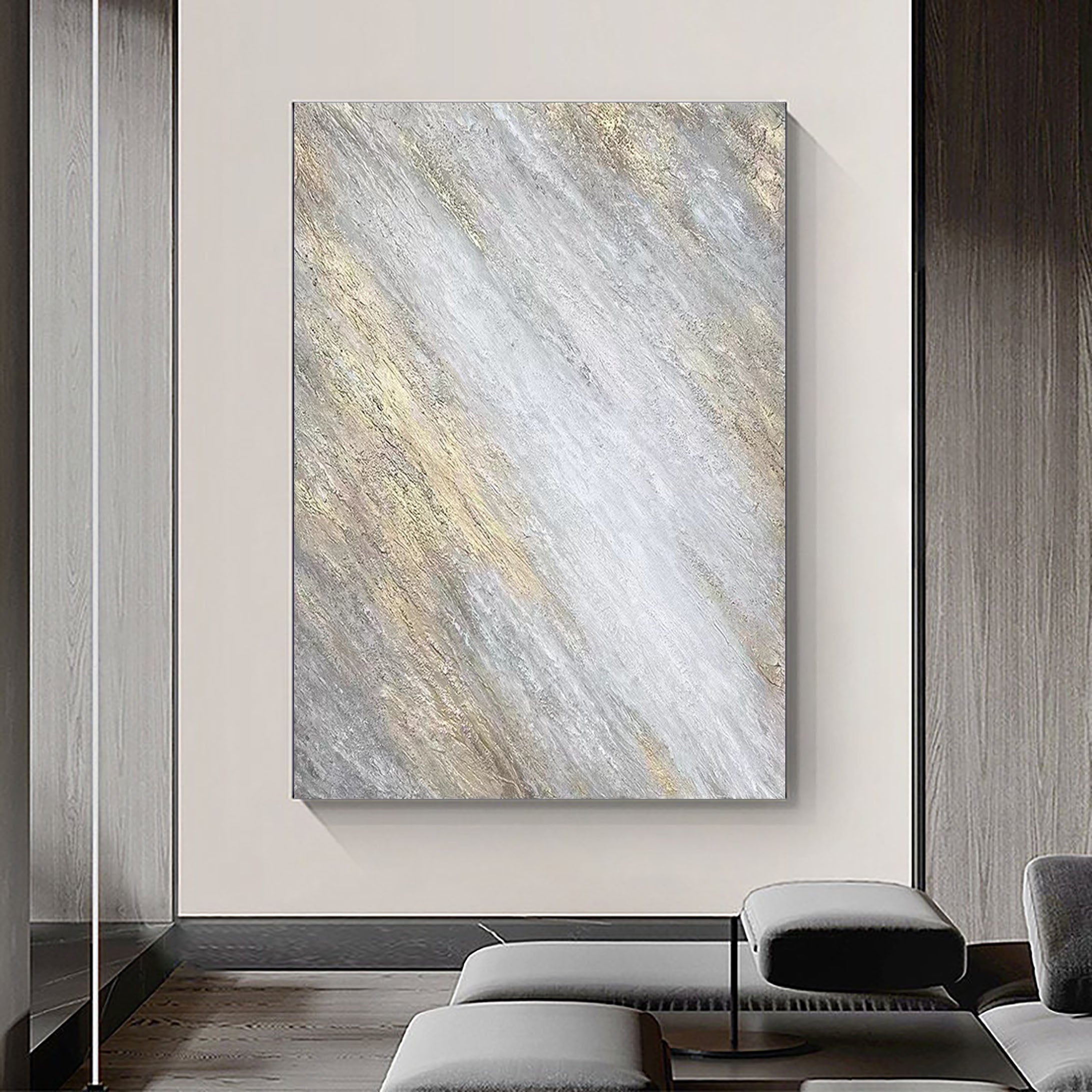 Shimmering Veil: Abstract Textured Canvas Art