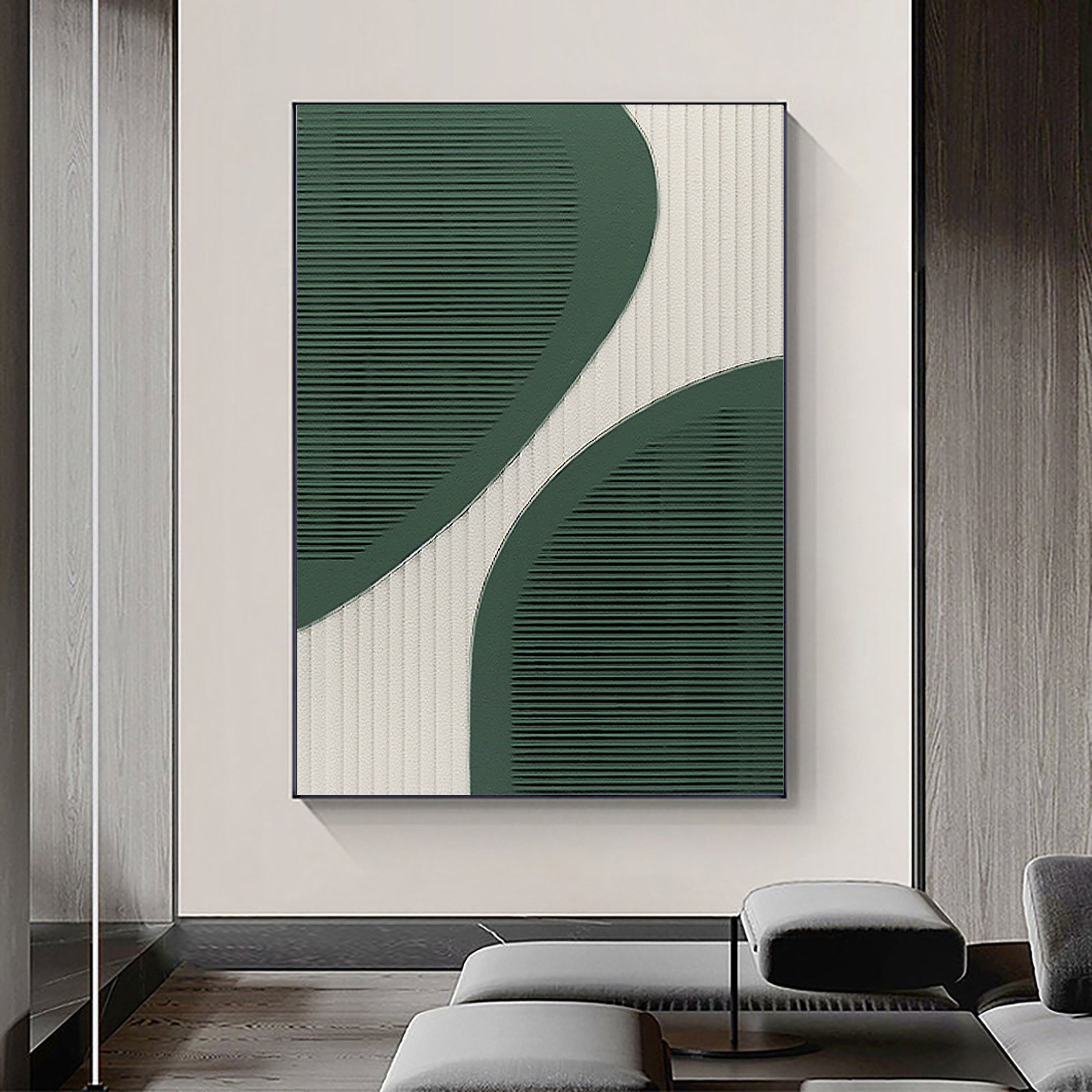 Curved Harmony: Minimalist Textured Abstract Art