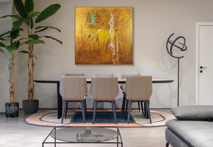 Golden Muse Art-Hand Drawn Three-Dimensional Gold Abstract Texture Wall Art