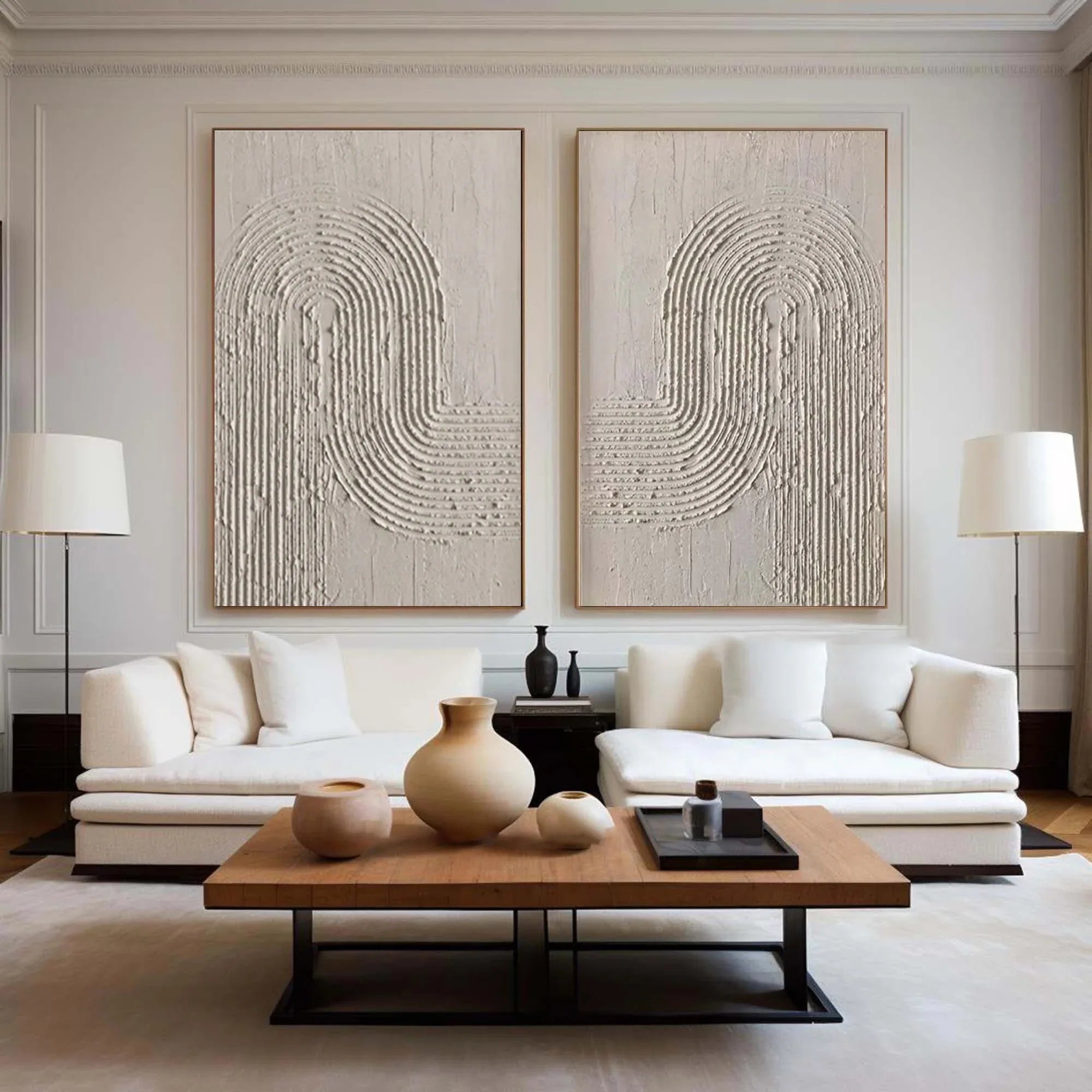 Textured Elegance- Minimalist Arch Canvas Duo SET OF 2 - artextured