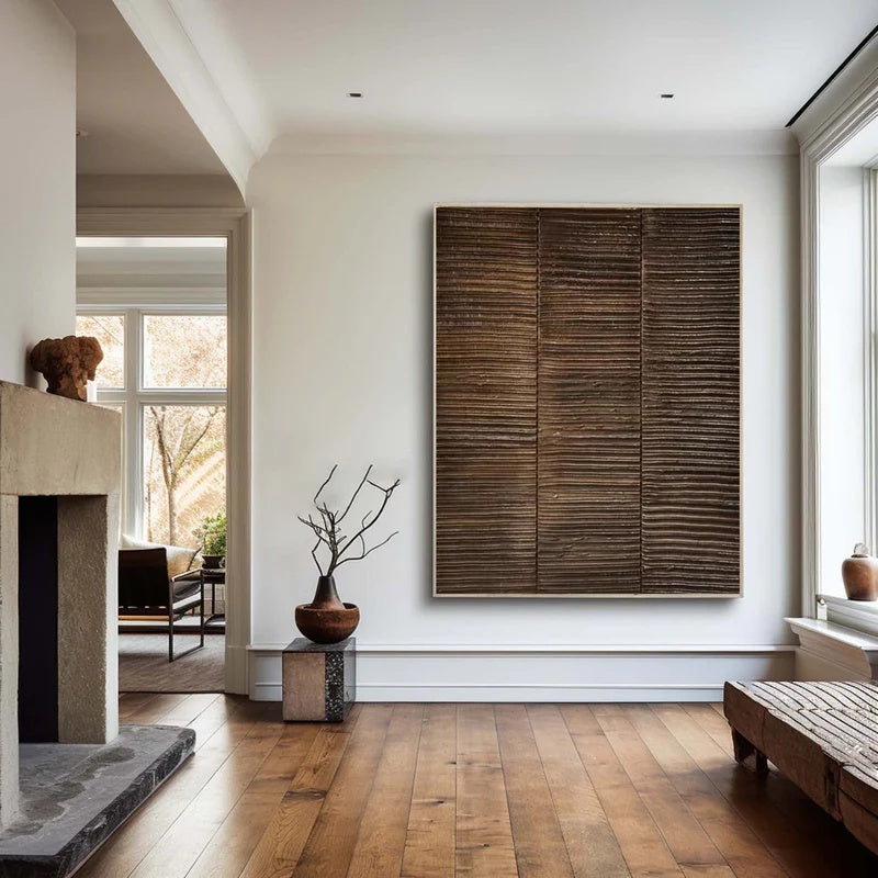 Quiet Grain Order-Textured Abstract Wall Art#AB14134