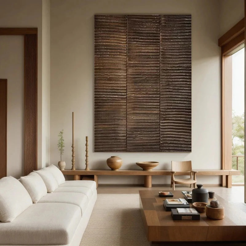 Quiet Grain Order-Textured Abstract Wall Art#AB14134