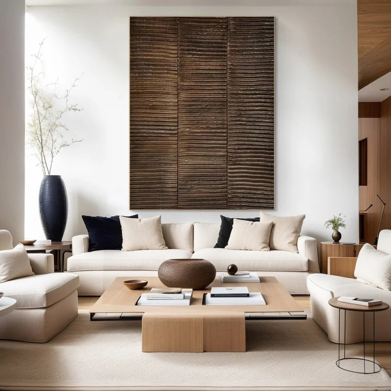 Quiet Grain Order-Textured Abstract Wall Art#AB14134