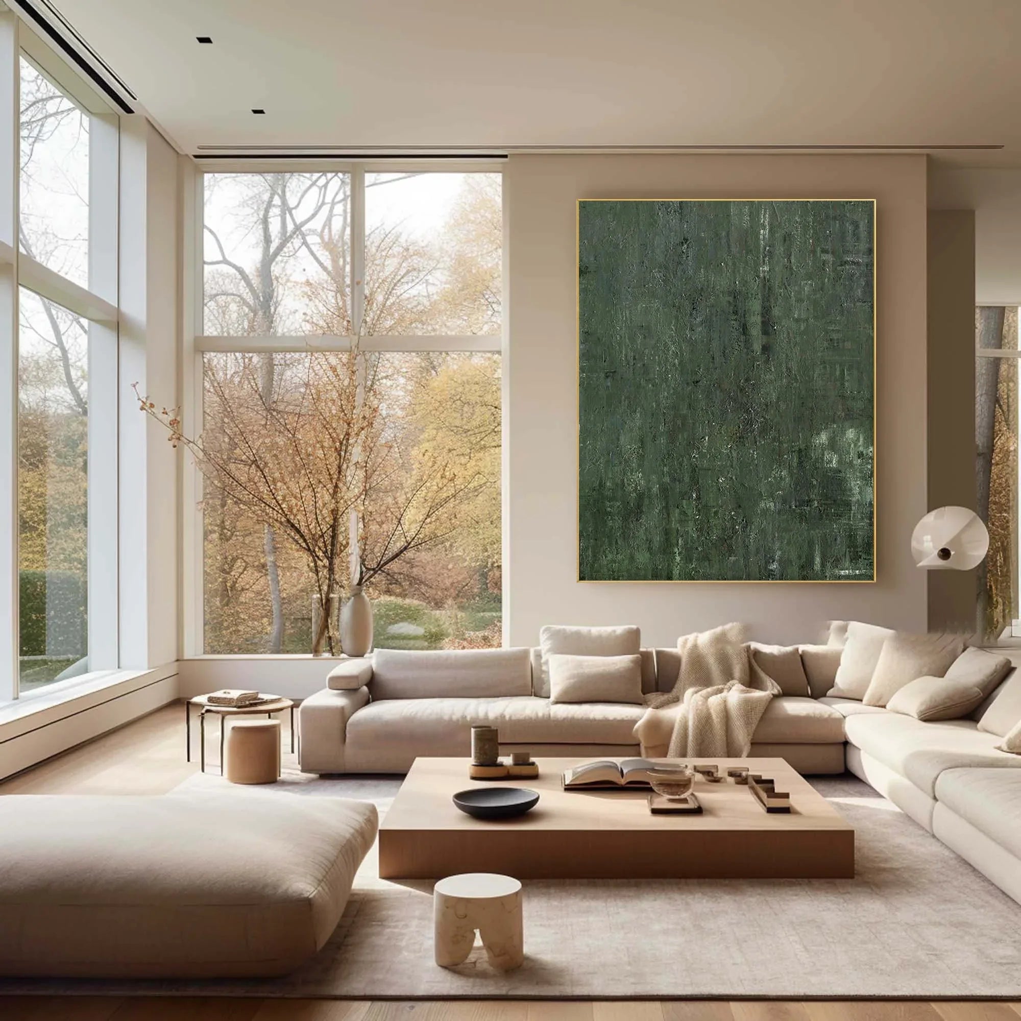 Forest Depths - Abstract Deep Green Texture Oil Painting Wall Art - artextured