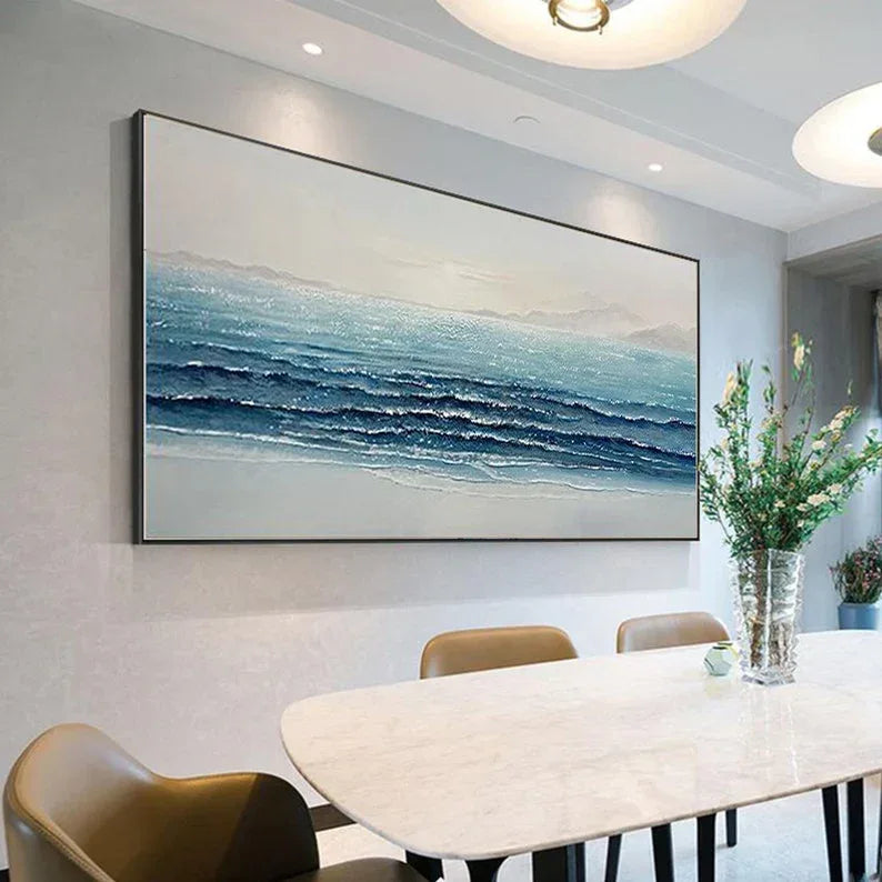 Silent Waves-Modern Home's Three-Dimensional Sea View Texture Wall Art - artextured